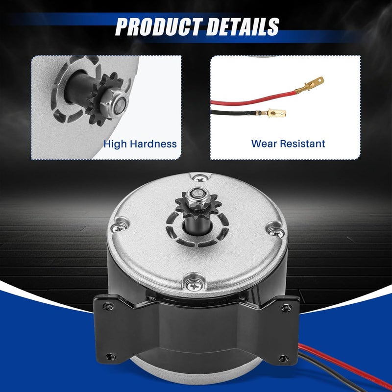 MYFULLY 24V DC 350W Brushed Permanent Magnet Electric Motor Generator Small Electric Scooter DC Motor 2800RPM for Electric Scooter Drive Speed Control, E-Bike, Wind Turbine PMA Generator (350, Watts) - Image 4
